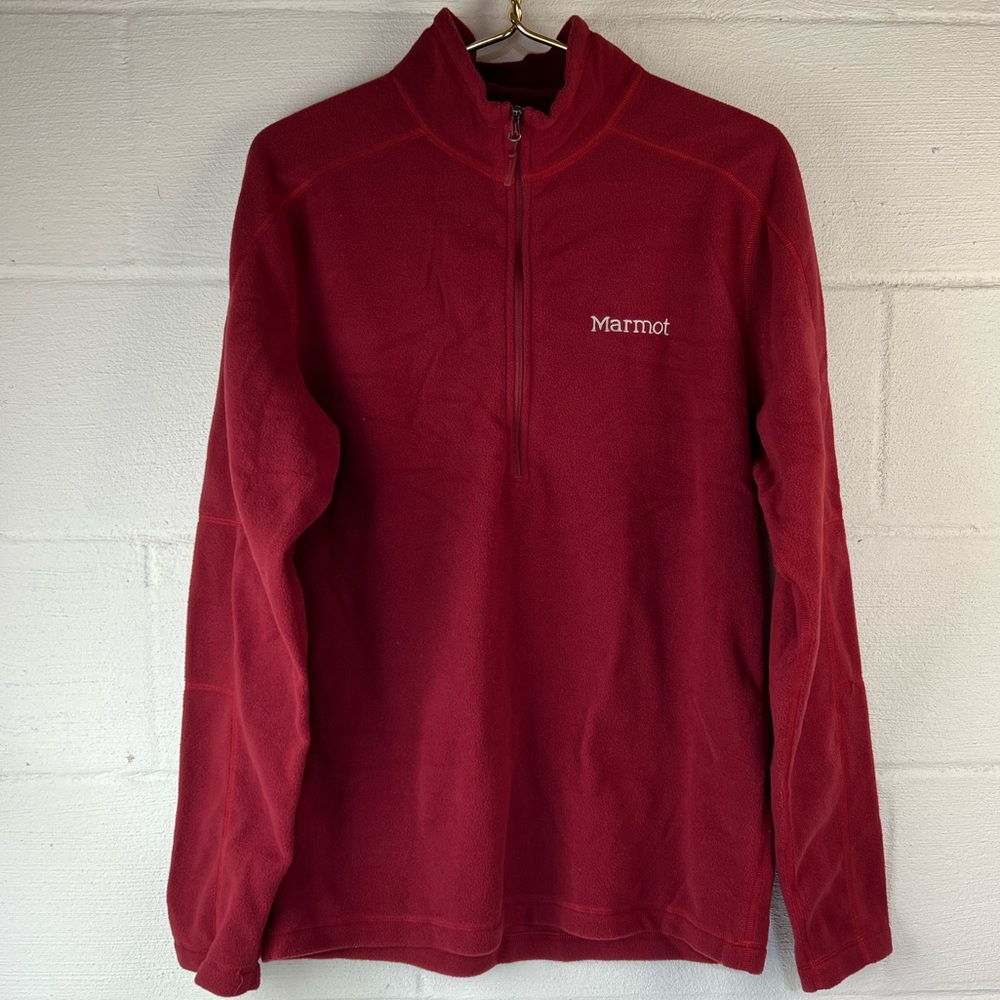 Marmot Burgundy 1/2 Zip Fleece Jacket, Medium